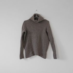 Aritzia Babaton Turtleneck Wool Sweater - Medium Grey/Brown
